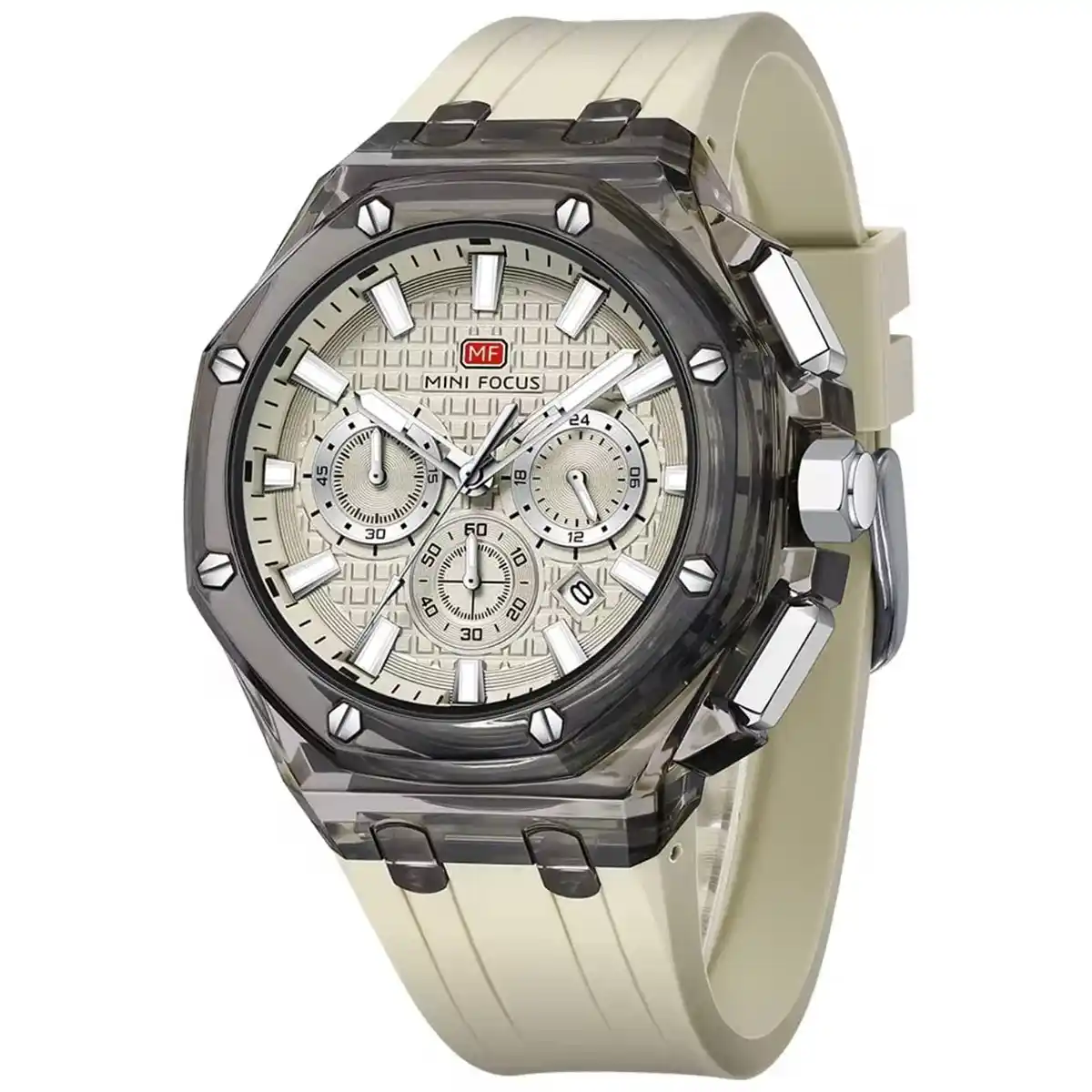 mf0616g.04 original mini focus men watch grey dial gray rubber strap egypt