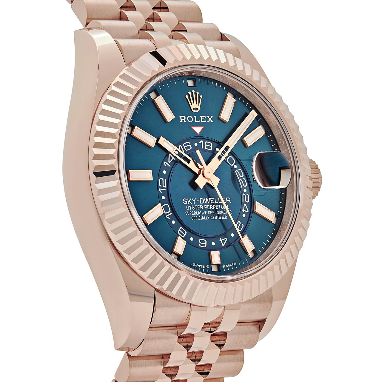 rolex sky dweller 336935 everose gold blue dial jubilee 2024 rolex