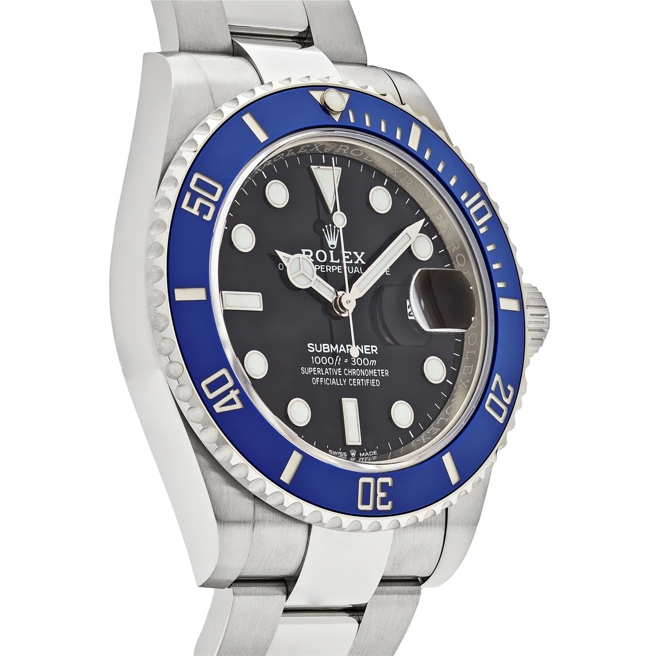 rolex submariner date 126619lb white gold black dial blue bezel 2021 rolex