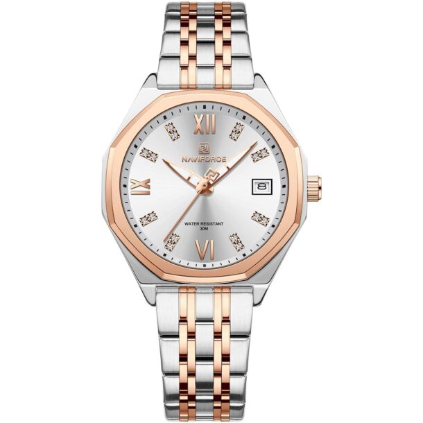 ساعة نافي فورس للنساء NF5052-S-W-RG