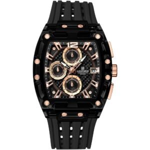 nf7105 b rg b naviforce watch chronograph wr 3atm men black dial rubber strap quartz battery square analog for dream