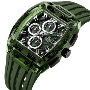 nf7105 gn gn gn naviforce watch chronograph wr 3atm men green dial rubber strap quartz battery square analog for dream 2