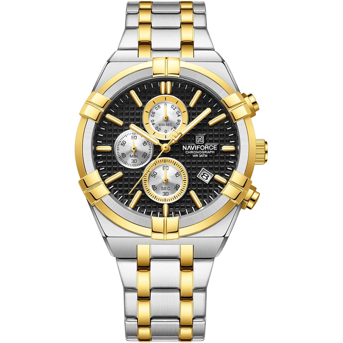 Nf8042-S-B-G-Naviforce-Watch-Chronograph-Wr-3Atm-Men-Black-Dial-Stainless-Steel-Metal-Silver-Gold-Strap-Quartz-Battery-Analog-For-Dream-1.Jpg nf8042 s b g naviforce watch chronograph wr 3atm men black dial stainless steel metal silver gold strap quartz battery analog for dream 1