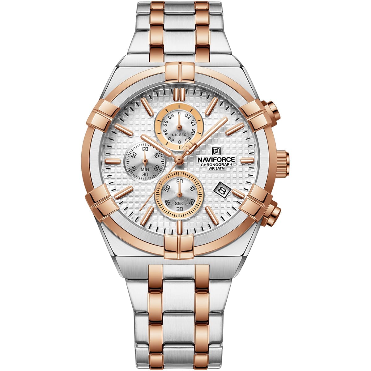 Nf8042-S-W-Rg-Naviforce-Watch-Chronograph-Wr-3Atm-Men-White-Dial-Stainless-Steel-Metal-Silver-Rose-Gold-Strap-Quartz-Battery-Analog-For-Dream-1.Jpg nf8042 s w rg naviforce watch chronograph wr 3atm men white dial stainless steel metal silver rose gold strap quartz battery analog for dream 1